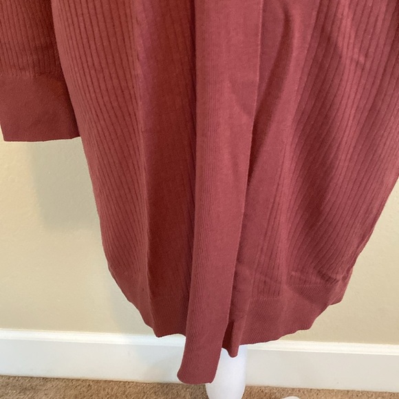 LOFT Ribbed Open Front Cardigan. Size M. Rose colored. Long sleeve. - Picture 5 of 13